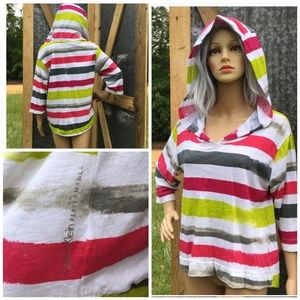 Calvin Klein XS Perform Quick Dry Stripe Top NWOT